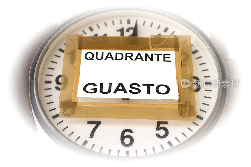 时钟上的意大利标识:“Quadrante Guasto”